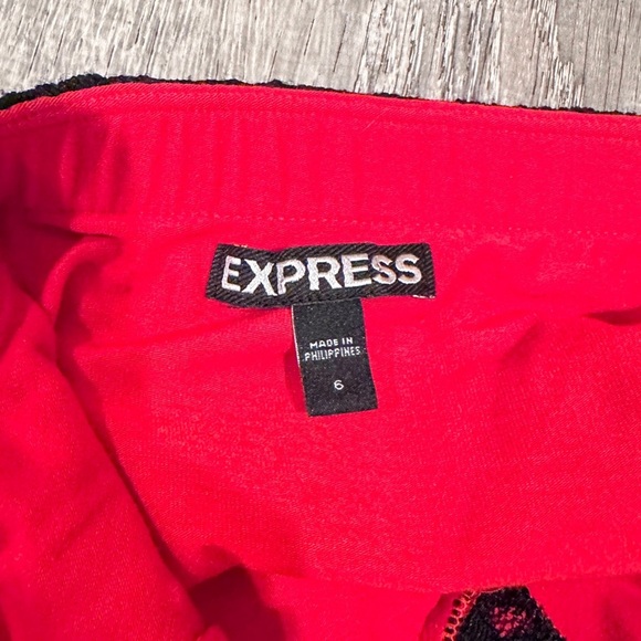 Express Black and Pink Bodycon Strapless Knee-Length Cocktail Dress - Picture 6 of 7